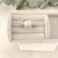 925 Sterling Silver Crystal Heart Ring Geometric Modern Heart Ring Adjustable