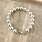 925 Sterling Silver Bead Bracelet 10 MM Ball Bracelet Large Round Bracelet