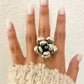 925 Sterling Silver Oversized Chunky Flower Ring Bold Statement Ring Huge Ring