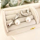 925 Sterling Silver Pearl Hoop Earrings Pearl Dangle Earrings