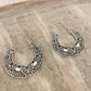 925 Sterling Silver Ethnic Boho Hoop Earrings Large Silver Hoop Vintage Earrings