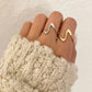 925 Sterling Silver Dainty Minimalist Wave Ring Stackable Thin Wave Ring
