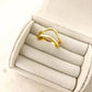 925 Sterling Silver Gold Wave Ring Dainty Gold Ring Minimalist Stackable Ring