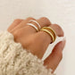 925 Sterling Silver Dainty Minimalist Stackable Ring Two Layer Ring