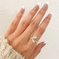 925 Sterling Silver Leaf Ring Green Stone Ring Leaf Ring Twig Ring Dainty Ring
