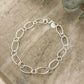 925 Sterling Silver Oval Link Bracelet Dainty Bracelet Round Circle Link Chain