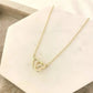 925 Sterling Silver Double Heart Linked Necklace Interlocking Hearts Necklace