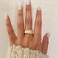 925 Sterling Silver Gold Ring Wavy Modern Ring Geometric Ring Band