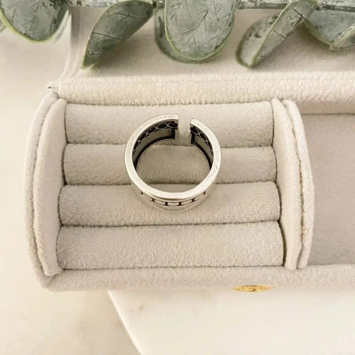 925 Sterling Silver Chunky Ring Vintage Ring Thick Wide Ring Band