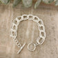 925 Sterling Silver Chunky Chain Link Toggle Bracelet Silver Statement Bracelet
