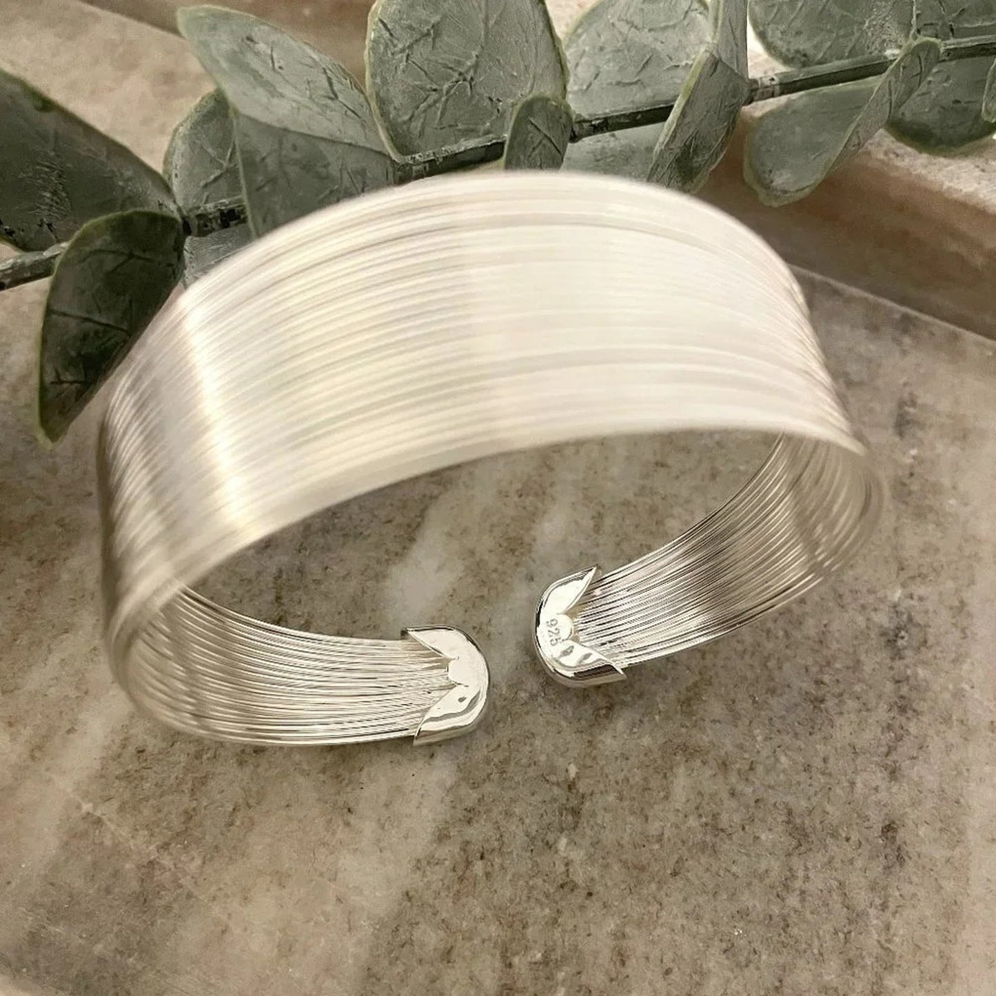 925 Sterling Silver Thick Bracelet Wide Large Cuff Bracelet Bangle Bracelet
