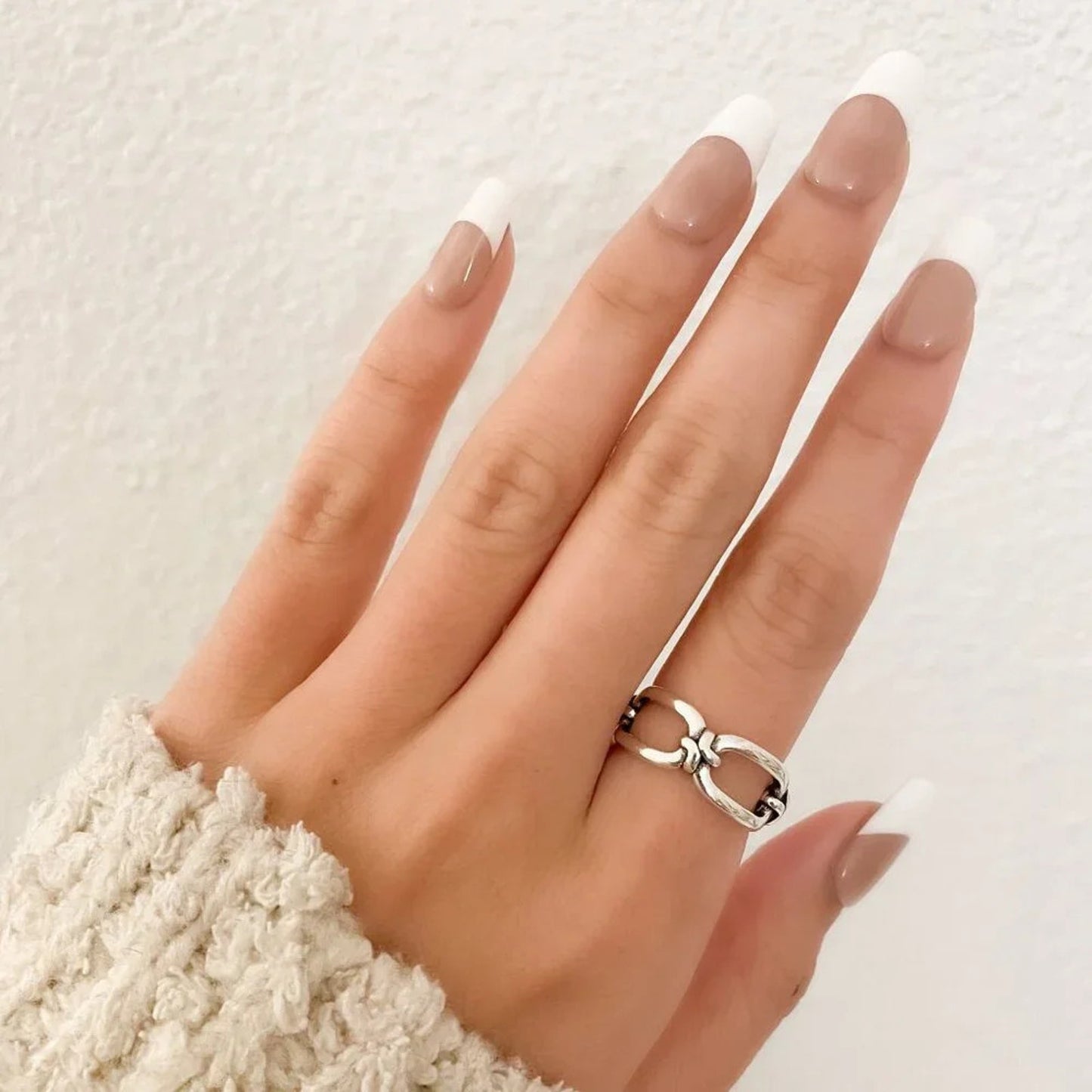 925 Sterling Silver Minimalist Ring Buckle Ring Layer Ring Knot Ring