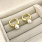 925 Sterling Silver Pearl Huggie Earrings Small Huggie Hoop Earrings