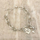 925 Sterling Silver Bear Bracelet Heart Charm Bracelet Silver Link Bracelet