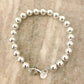 925 Sterling Silver Bead Bracelet 8 mm Ball Bracelet Large Round Bracelet
