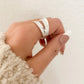 925 Sterling Silver Chunky Ring Layer Ring Large Bold Silver Statement Ring