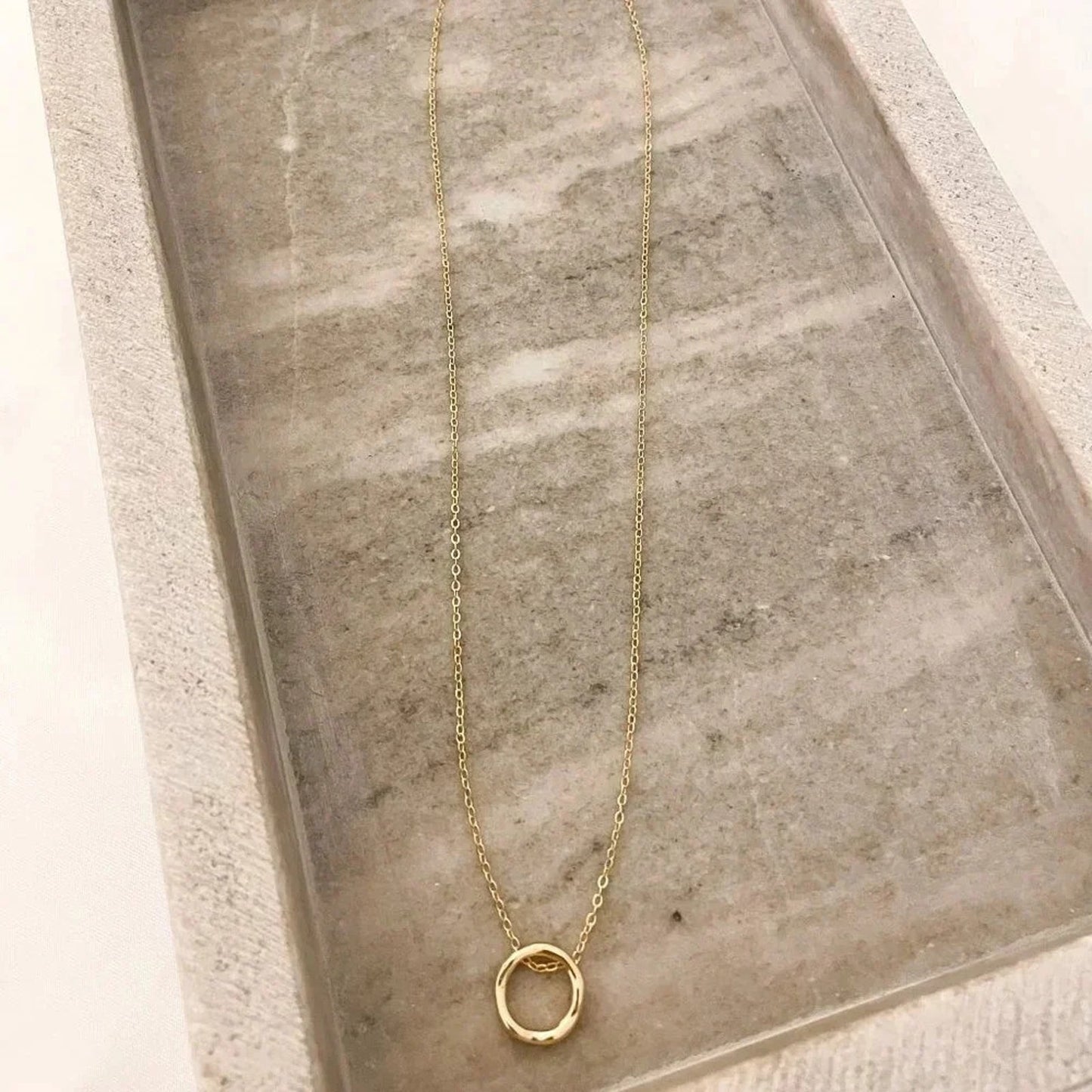 925 Sterling Silver Geometric Modern Round Circle Pendant Necklace