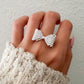 925 Sterling Silver Large Bow Ring Bow Statement Ring