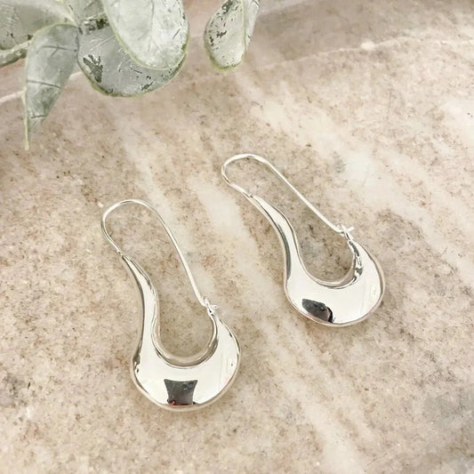 925 Sterling Silver Paperclip Earrings Statement Earrings Safety Pin Earrings