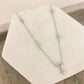 925 Sterling Silver Dainty Flower Crystal Necklace Delicate Minimalist Necklace