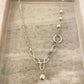 925 Sterling Silver Chain Link Ball Necklace Modern Asymmetric Bead Necklace