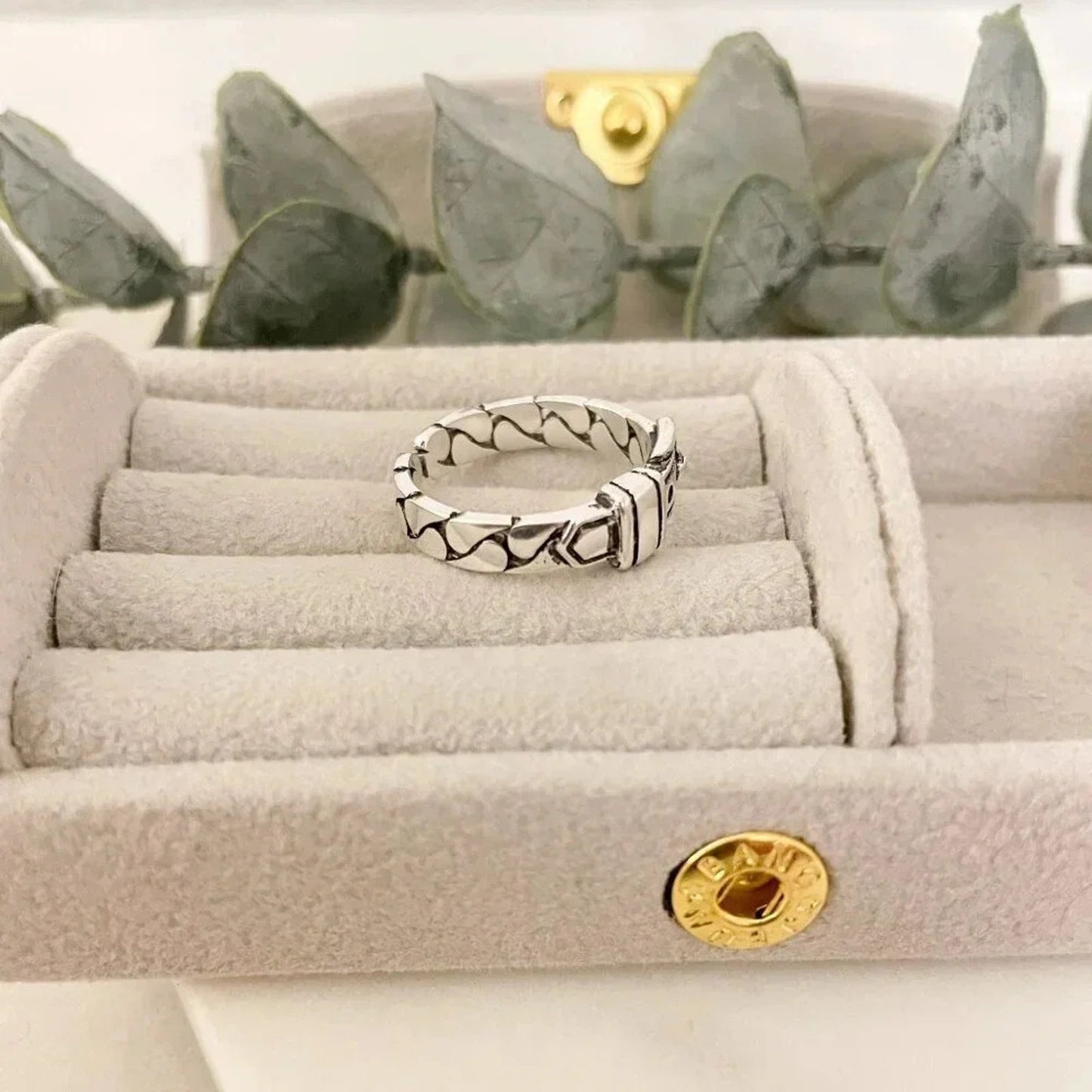 925 Sterling Silver Belt Ring Buckle Ring Cool Unique Ring Dainty Ring Band