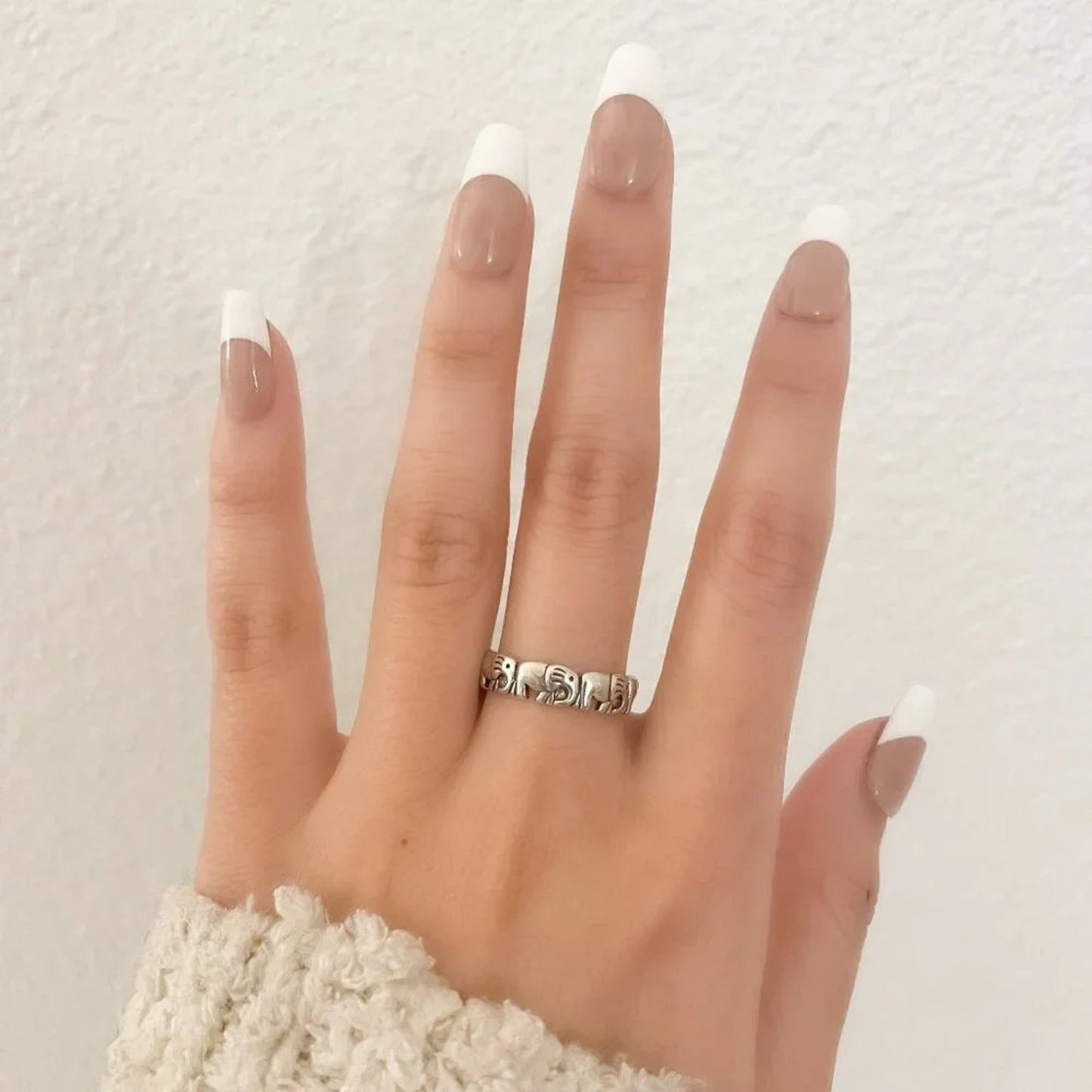925 Sterling Silver Elephant Ring Stackable Ring Band Minimalist Ring