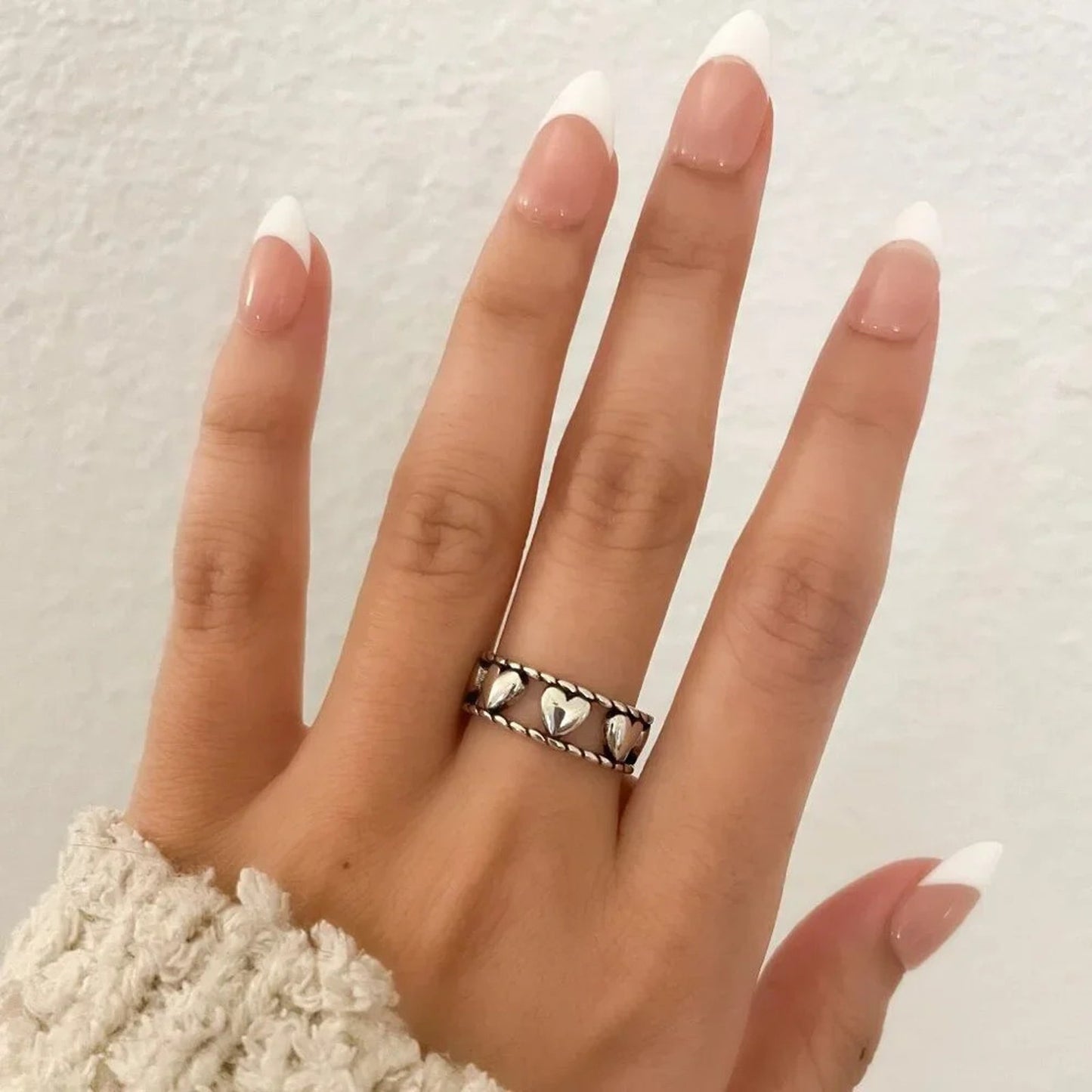 925 Sterling Silver Heart Ring Band Dainty Ring Minimalist Ring Silver Heart