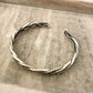 925 Sterling Silver Mens Bangle Bracelet Modern Twist Cuff Bracelet