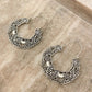 925 Sterling Silver Ethnic Boho Hoop Earrings Large Silver Hoop Vintage Earrings