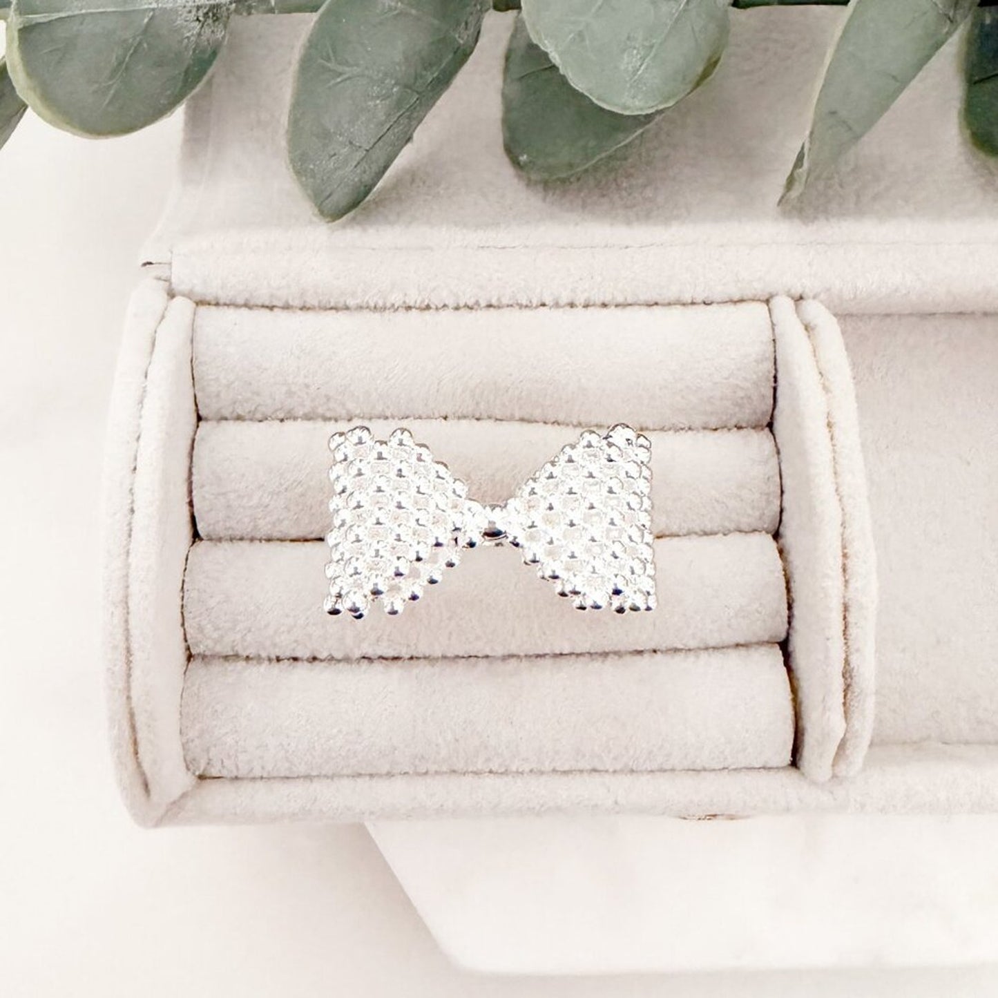 925 Sterling Silver Large Bow Ring Bow Statement Ring