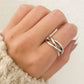 925 Sterling Silver Criss Cross Ring Minimalist Layer Ring Stackable Ring Band
