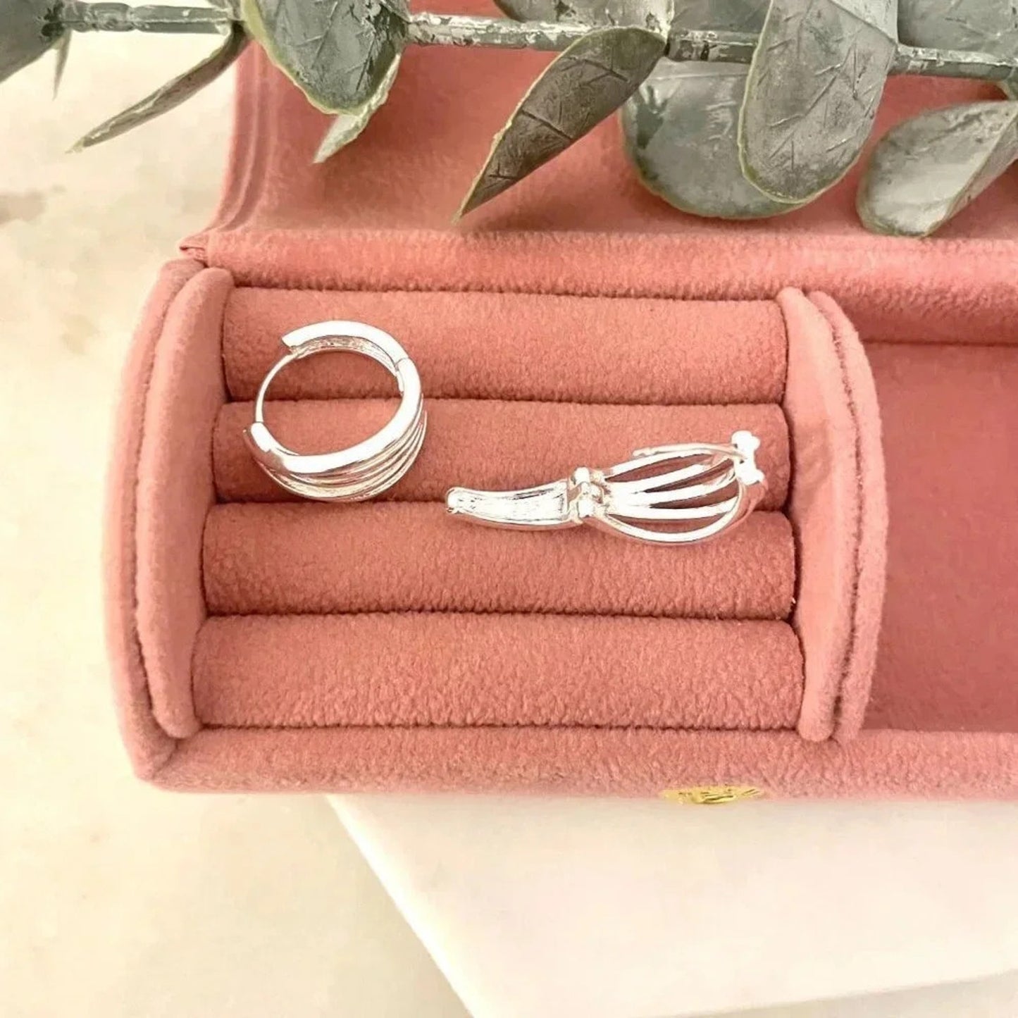 925 Sterling Silver Multi Layer Huggie Earrings Small Silver Huggie Hoop Earring