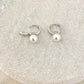925 Sterling Silver Pearl Huggie Earrings Small Huggie Hoop Earrings
