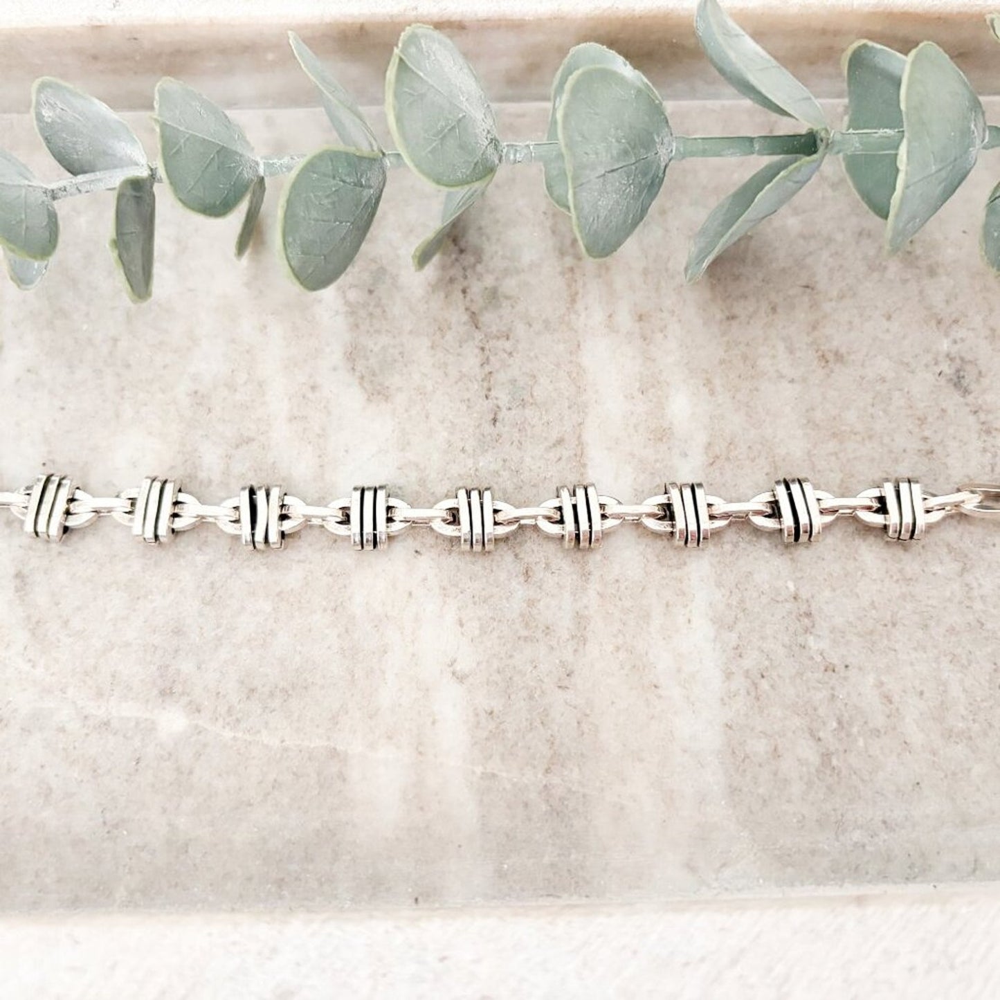 925 Sterling Silver Chain Link Bracelet Modern Trendy Link Bracelet