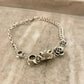 925 Sterling Silver Vintage Rose Bracelet Chain Link Bracelet Flower Bracelet
