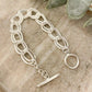 925 Sterling Silver Chunky Chain Link Toggle Bracelet Silver Statement Bracelet
