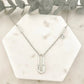 925 Sterling Silver Paperclip Necklace Safety Pin Necklace Modern Necklace