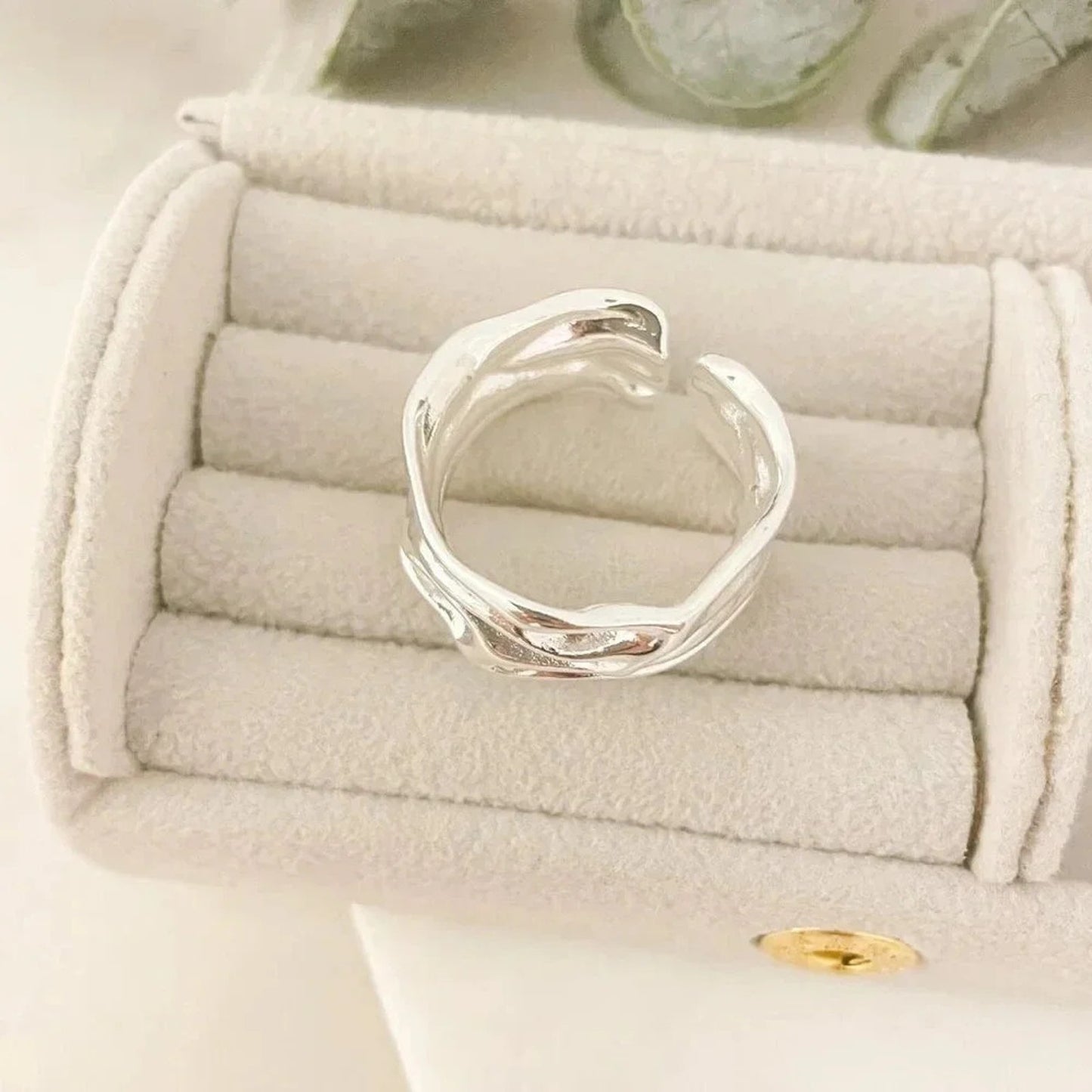 925 Sterling Silver Chunky Ring Textured Ring Large Bold Statement Ring