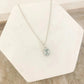 925 Sterling Silver Aquamarine Pendant Necklace Dainty CZ Diamond Necklace