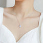925 Sterling Silver Aquamarine Pendant Necklace Dainty CZ Diamond Necklace