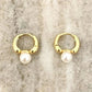 925 Sterling Silver Pearl Huggie Earrings Small Huggie Hoop Earrings