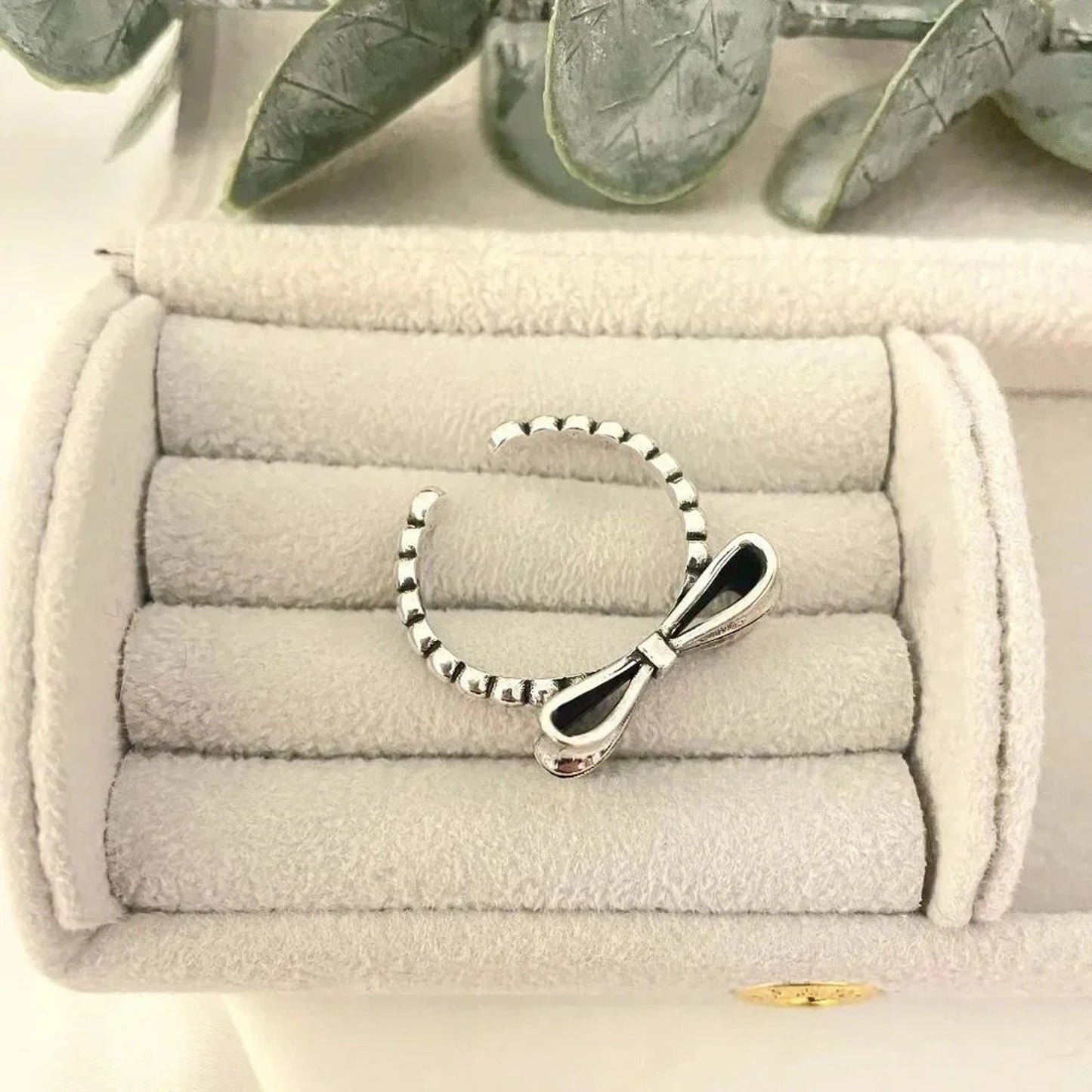 925 Sterling Silver Bow Ring Minimalist Ring Dainty Ring Band Stackable Ring