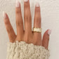 925 Sterling Silver Gold Ring Wavy Modern Ring Geometric Ring Band