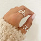 925 Sterling Silver Minimalist Ring Geometric Ring Abstract Face Ring