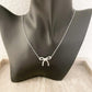 925 Sterling Silver Bow Necklace Large Bow Necklace Bow Pendant Necklace