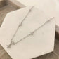925 Sterling Silver Dainty Flower Crystal Necklace Delicate Minimalist Necklace