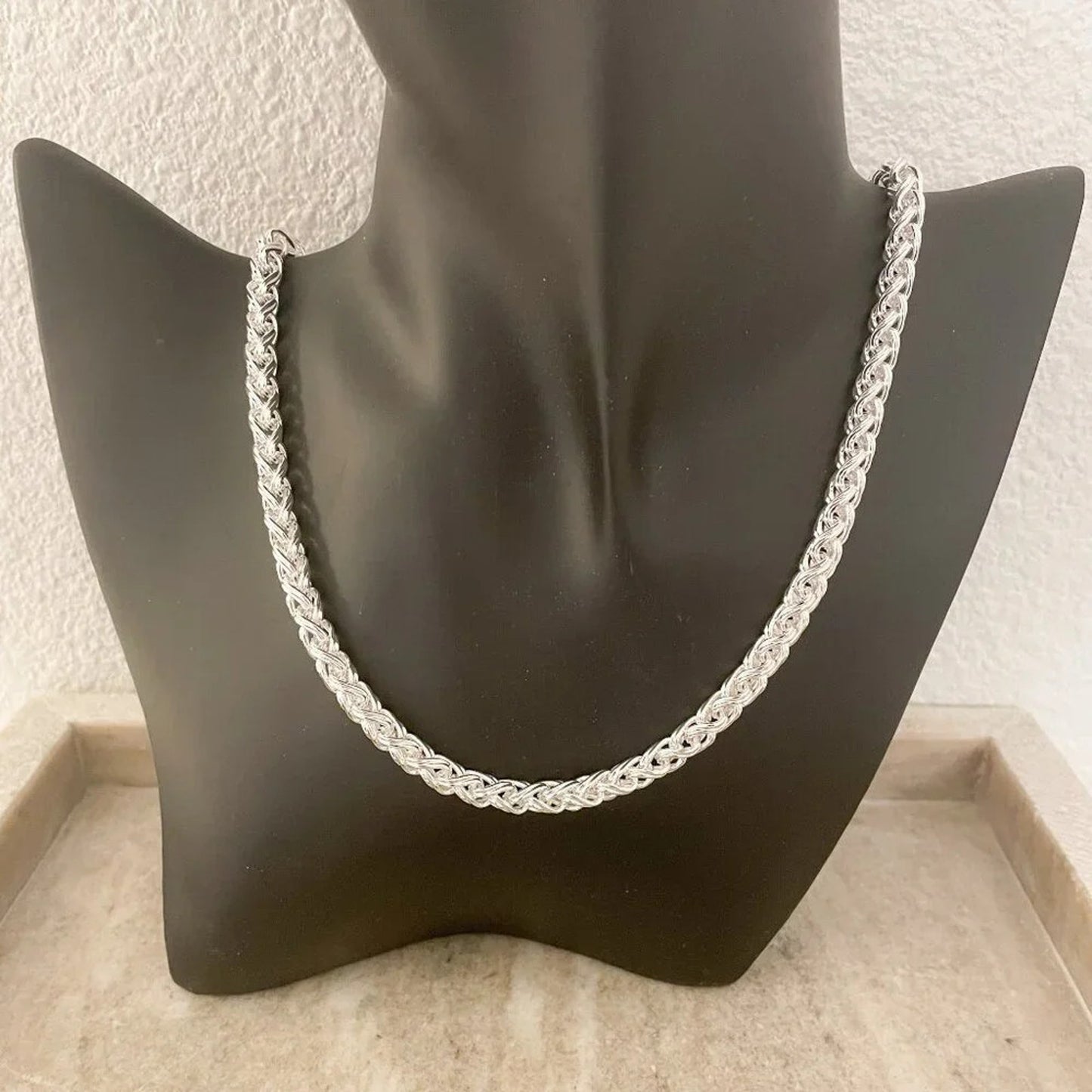 925 Sterling Silver Chain Link Necklace Thick Chunky Silver Statement Necklace