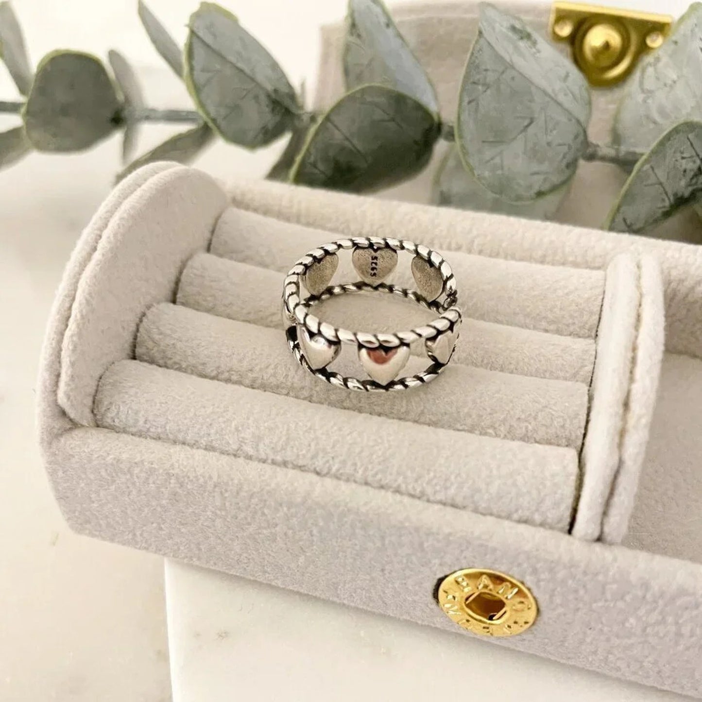 925 Sterling Silver Heart Ring Band Dainty Ring Minimalist Ring Silver Heart