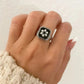 925 Sterling Silver Chunky Ring Statement Ring Pearl Ring Pearl Flower Ring
